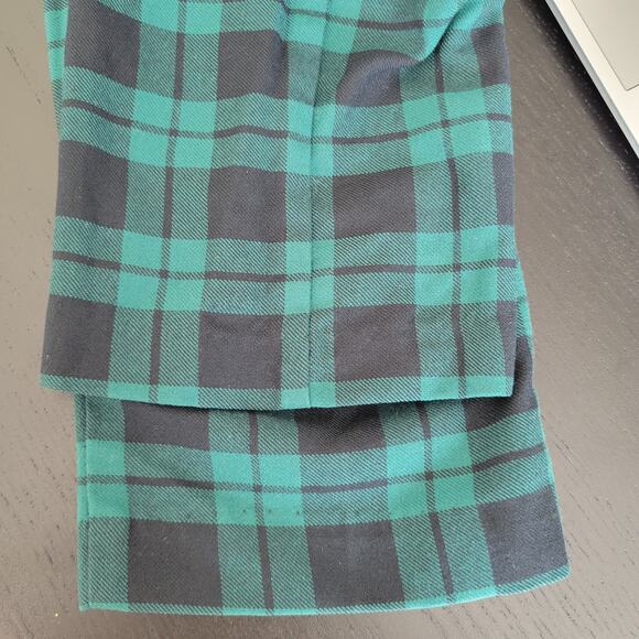 Vintage Tartan Plaid Pants Pleated Preppy Hunt Club Green Holiday Women 9 - Picture 7 of 10